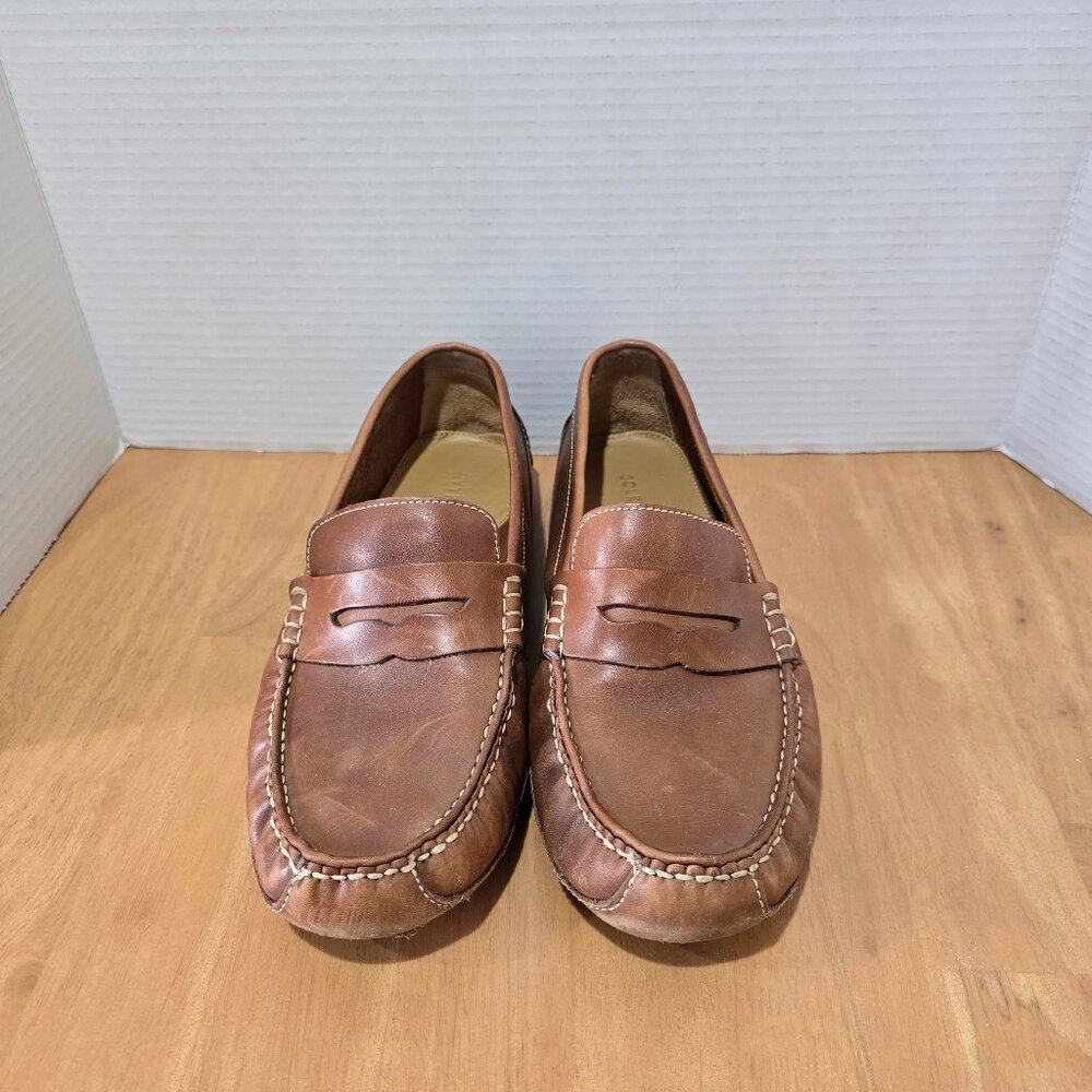 Cole Haan Men's Grant Canoe Leather Penny Driving Loafers C12134 Brown Size 10.5